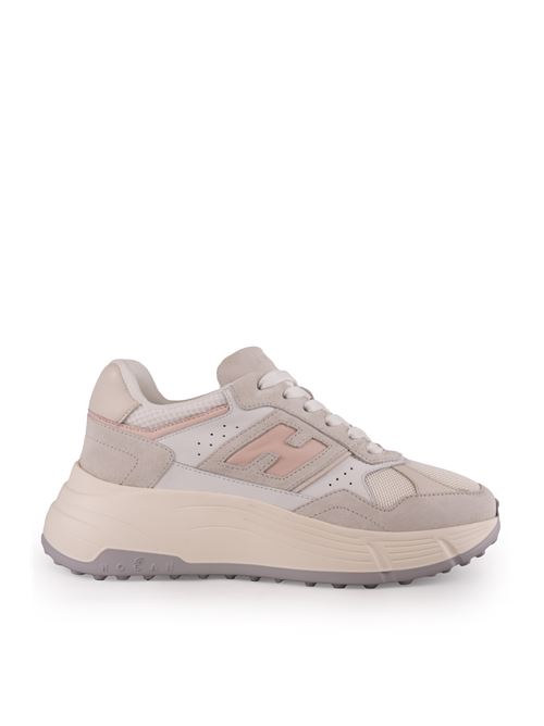 Sneakers Hi-Fi in suede e mesh Bianco Grigio Rosa HOGAN | HXW6690FK70 U4F0ZBJ